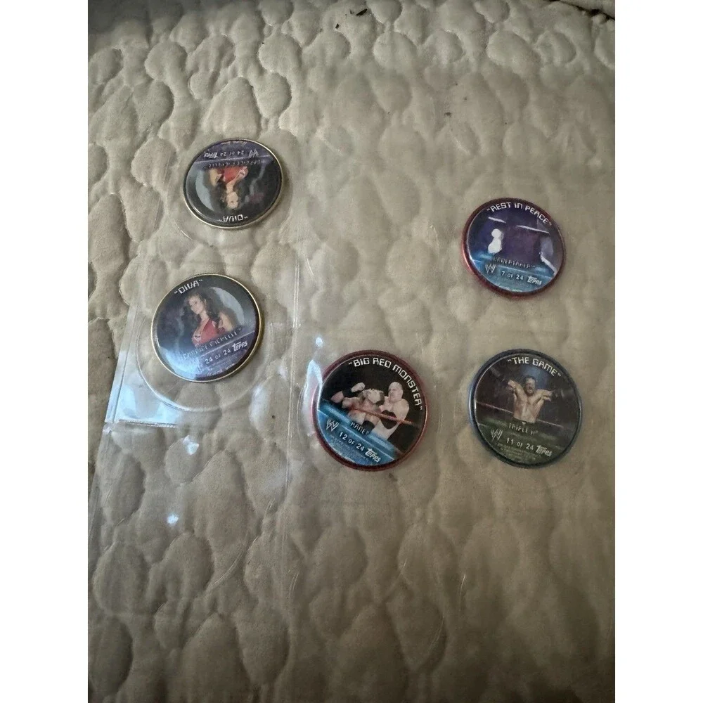 2006 Topps WWE Poker Chip Lot of 9 Undertaker Triple H Kane Candice Michelle